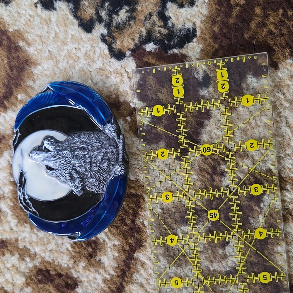 Lone Wolf Y2K Large Belt Buckle Twilight Team Jacob Howling at the Moon